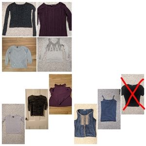 9 xs/s tops and sweaters